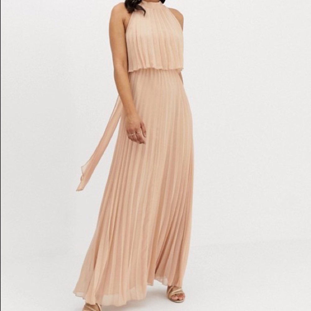 ASOS Design Halter Tie Neck Maxi Dress. Size 4.